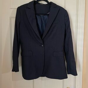 Mango Black Pink Pinstripe Suit Blazer Size 8 Career Business  Jacket